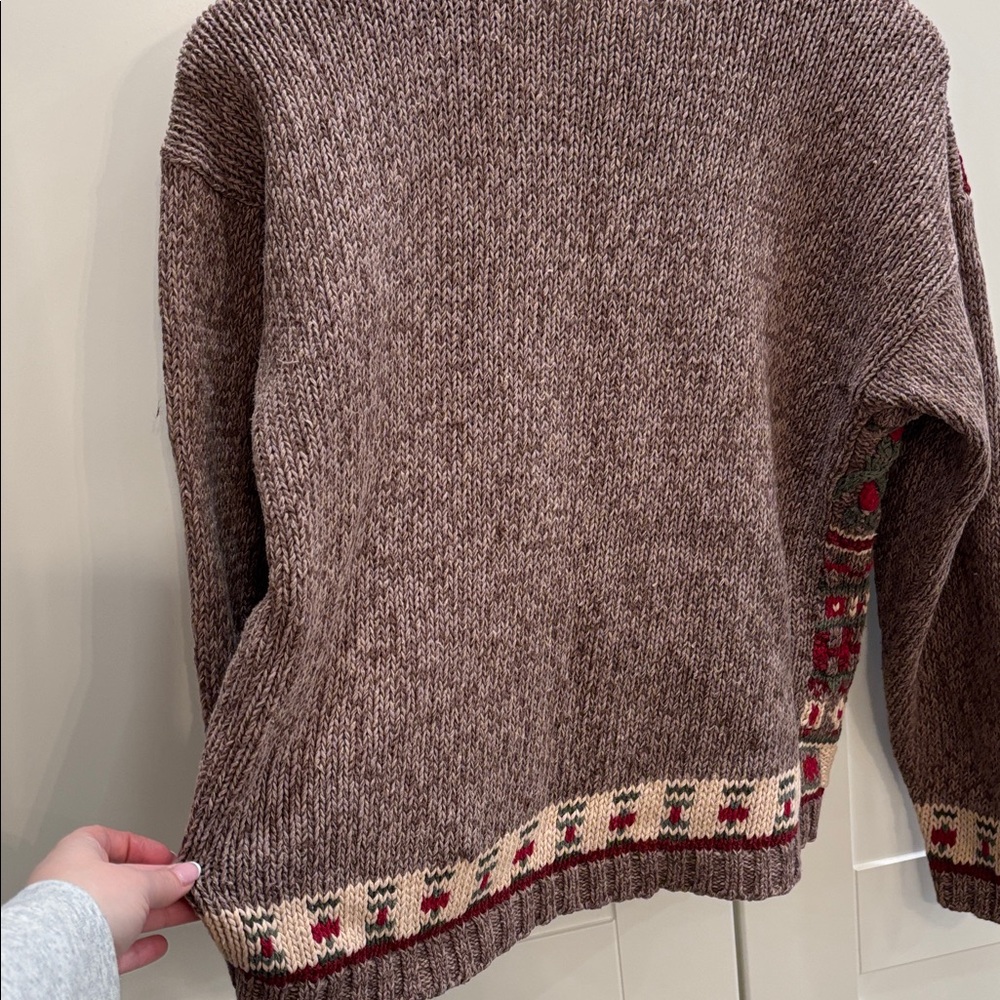 Vintage Knit Cardigan with Geometric Patterns - Picture 5 of 7